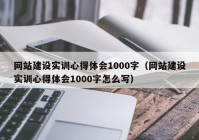 网站建设实训心得体会1000字（网站建设实训心得体会1000字怎么写）