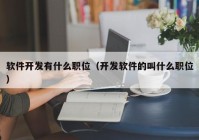 软件开发有什么职位（开发软件的叫什么职位）