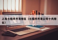 上海小程序开发排名（小程序开发公司十大排名）