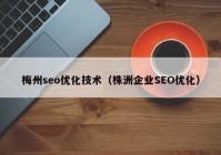 梅州seo优化技术（株洲企业SEO优化）