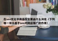 在seo优化中商品权主要由什么决定（下列哪一项不属于seo对网店推广的作用）